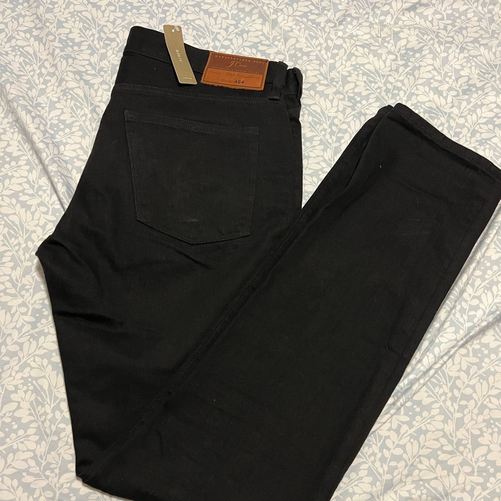 New J Crew 484 Slim Stretch Black Jeans Denim 33W x 34L